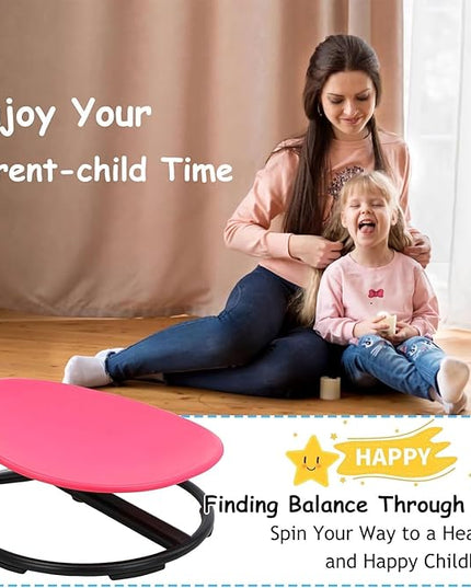 Kids Sit and Spin Sensory Chair,Kids Sensory Spin Chair Seat,Kids Carousel Spin Sensory Chair,Metal Base Non-Slip Pads,Training Body Coordination,Kids Indoor Outdoor Play Equipment - LeafyLoom