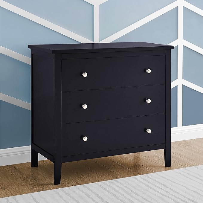 Delta Children Campbell 3 Drawer Dresser, Midnight Grey - LeafyLoom