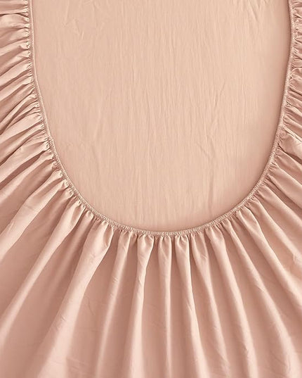 Blush Pink Sheets King 4 Piece Bed Sheets,15 Inch Deep Pocket,Luxury Soft King Sheet & Pillowcase Set,Easy Fit Fitted Sheets King,Wrinkle & Shrink Resistant Cooling Sheets for King Size Bed - LeafyLoom