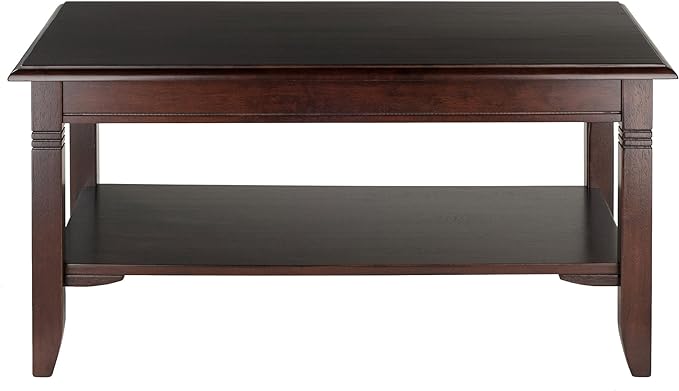 Winsome Nolan 18.03-inch x 37-inch x 21.02-inch Composite Wood Coffee Table, Cappuccino (40237) - LeafyLoom