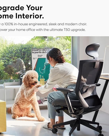 SIDIZ T50 Ergonomic Office Chair : High Performance Home Office Chair with Adjustable Headrest, Lumbar Support, 3D Armrest, Seat Depth, Mesh Back Computer Chair, Alternative Gaming Chair (Black) - LeafyLoom