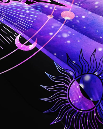 Datura home Black Blue Butterfly Comforter Set for Girls Women,Boho Butterfly Sun and Moon Mandala Printed Bedding Set with 2 Pillowcases(Black Blue Full) - LeafyLoom