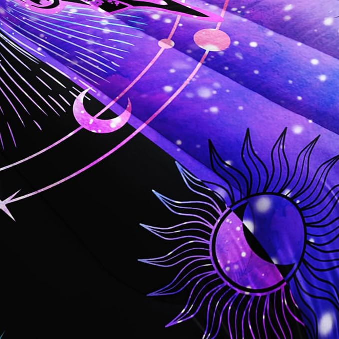 Datura home Black Blue Butterfly Comforter Set for Girls Women,Boho Butterfly Sun and Moon Mandala Printed Bedding Set with 2 Pillowcases(Black Blue Full) - LeafyLoom