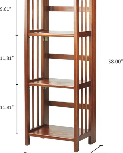 Casual Home 3-Shelf Folding Bookcase (14" Wide)-Mahagony - LeafyLoom