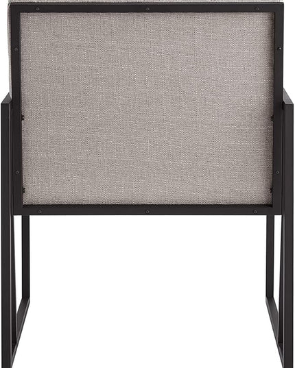 24KF Mid-Century Linen Color Button Tufted Accent Chair with Metal Stand, Decorative Furniture Chairs for Living Room Bedroom - Linen - LeafyLoom