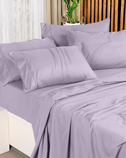 Utopia Bedding King Bed Sheets Set - 4 Piece Bedding - Brushed Microfiber - Shrinkage and Fade Resistant - Easy Care (King, Lavender) - LeafyLoom