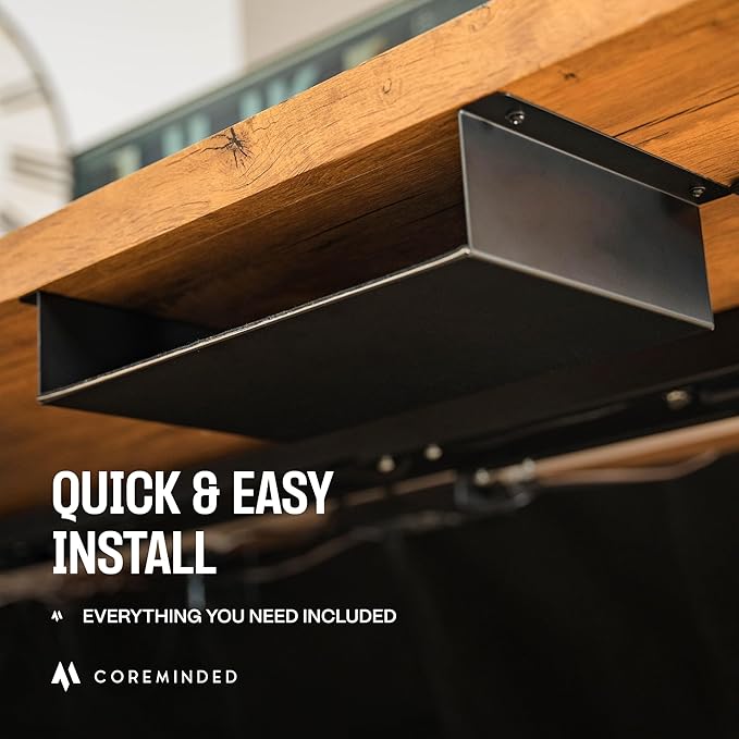Under Desk Storage Shelf, Under Desk Tray, Carbon Steel Under Shelf Storage, Under The Desk Storage Small Shelf For Desk, Under Table Storage, Gaming Desk Accessories - 13 * 8 * 2.8 in - LeafyLoom