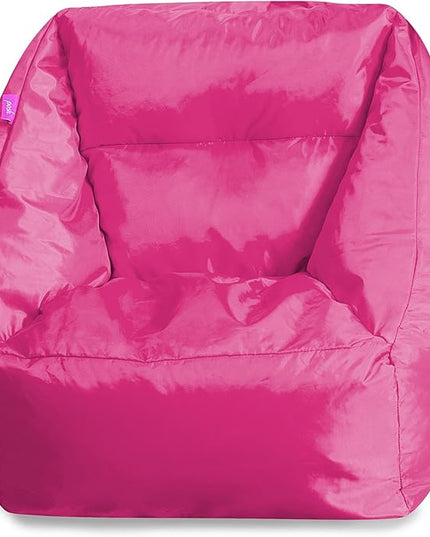 Posh Creations Structured Comfy Seat for Playrooms and Bedrooms, Large Bean Bag Chair, Coronado Chair, Pink - LeafyLoom
