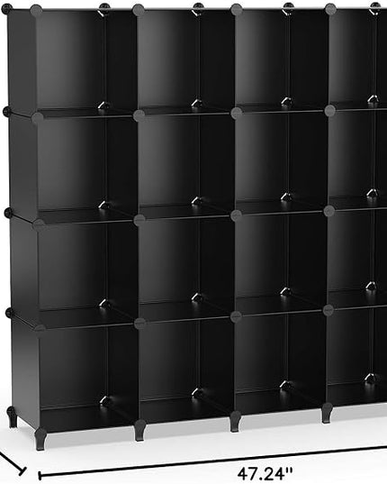 HOMIDEC Cube Storage Organizer 16-Cube Storage Shelf, Closet Organizer for Clothes, Closet Organizers and Storage,DIY Modular Bookshelf Storage Cubes for Bedroom, Living Room,Office - LeafyLoom