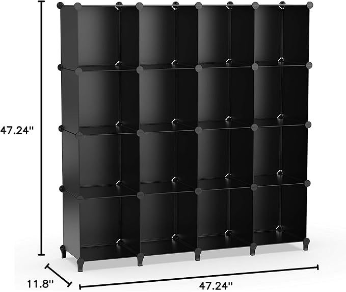 HOMIDEC Cube Storage Organizer 16-Cube Storage Shelf, Closet Organizer for Clothes, Closet Organizers and Storage,DIY Modular Bookshelf Storage Cubes for Bedroom, Living Room,Office - LeafyLoom