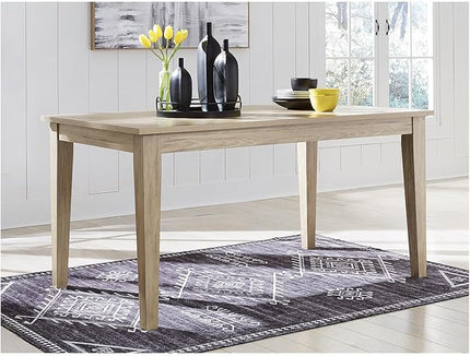 Signature Design by Ashley Gleanville Contemporary Dining Table, Light Brown - LeafyLoom