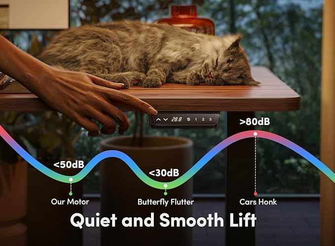 FEZIBO Electric Standing Desk, 48 x 24 Inches Height Adjustable Stand up Desk, Sit Stand Home Office Desk, Computer Desk, Black Walnut - LeafyLoom