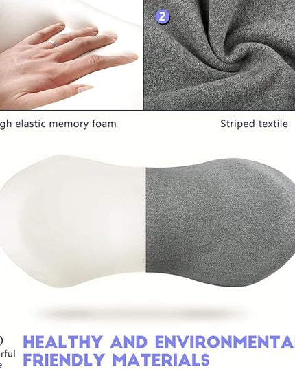 Lumbar Support Pillow, Lumbar Pillow for Low Back Pain Relief, Ergonomic Memory Foam Lumbar Pillow, Breathable & Detachable & Washable, Comfy Back Pillow for Office Chairs, Car Seats (Dk Grey, Cotton) - LeafyLoom