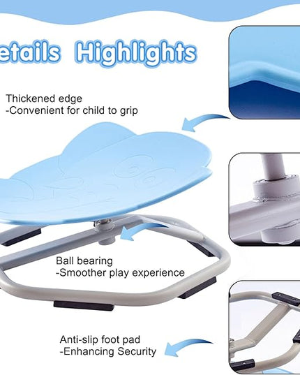 Autism Kids 360° Spinning Swivel Chair.Spinning Chair for Kids Sensory, Kids Swivel Chair Sensory, Sensory Toy Chair, Carousel Spin Sensory Chair, Training Body Coordination (Sky blue) - LeafyLoom