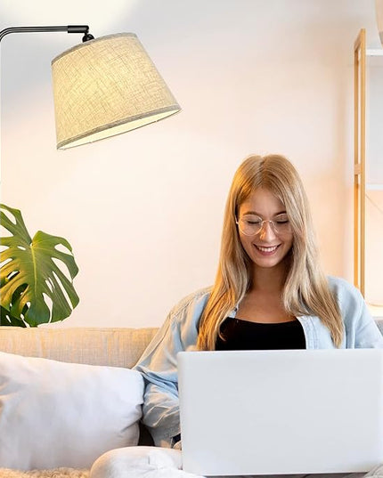 Floor Lamp with 3 Color Temperatures for Living Room Bedroom Office, 12W LED Bulb included, Modern Standing Lamp Tall Bright Corner Floor Lamp with Shade - LeafyLoom