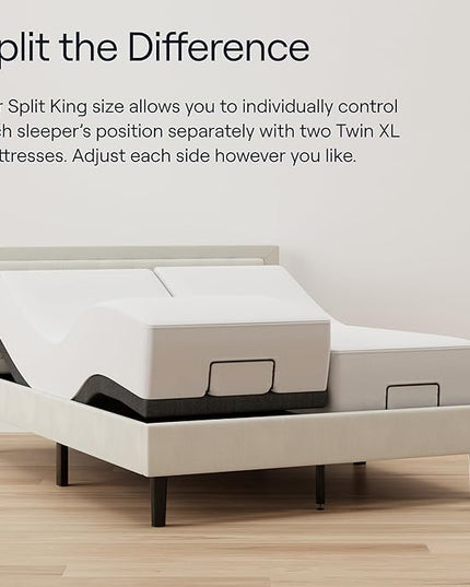 Nectar Split King Classic Adjustable Base & 14” Mattress - Head & Foot Incline - Medium Firm Gel Memory Foam - Cooling Tech - Wireless Remote with Memory - 365-Night Mattress Trial & Forever Warranty - LeafyLoom