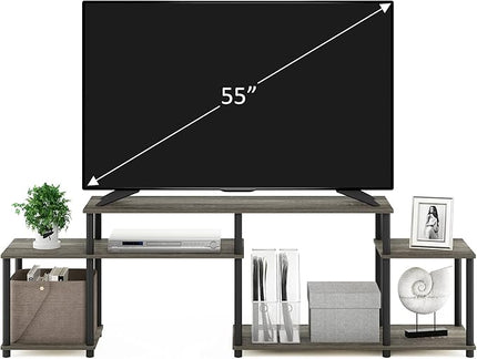 Furinno Turn-N-Tube Handel Stand for TV up to 55 Inch, French Oak - LeafyLoom