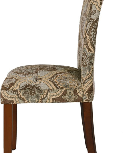 HomePop Parsons Upholstered Accent Dining Chair, Set of 2, Blue and Brown Paisley - LeafyLoom