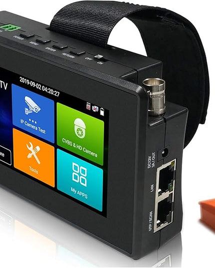 EVERSECU 5 in 1 CCTV Tester Support Up to 4K IP Camera & 720P/1080P/3mp/4mp/5 Megapixel AHD, TVI, CVI & CVBS Analog Camera, 4" Touch Screen Security Video Monitor, POE Out, IP Scan, UTP Cable Test EVERSECU