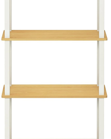 Furinno Turn-N-Tube 4-Tier Multipurpose Shelf Display Rack, Square Tube, Beech/White - LeafyLoom