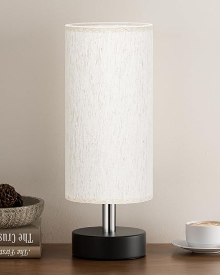 Small Table Lamp for Bedroom - Bedside Lamps for Night Stands, Minimalist Nightstand Light Lamp, Desk Lamps for Reading Room, Kids Room, Living Room, Office, Dorm - LeafyLoom