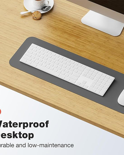 OLIXIS Computer Small Desk 32 Inch Home Office Writing Study Work Storage Bag Headphone Hooks Simple Wood Kids Student Table, Modern Nature - LeafyLoom