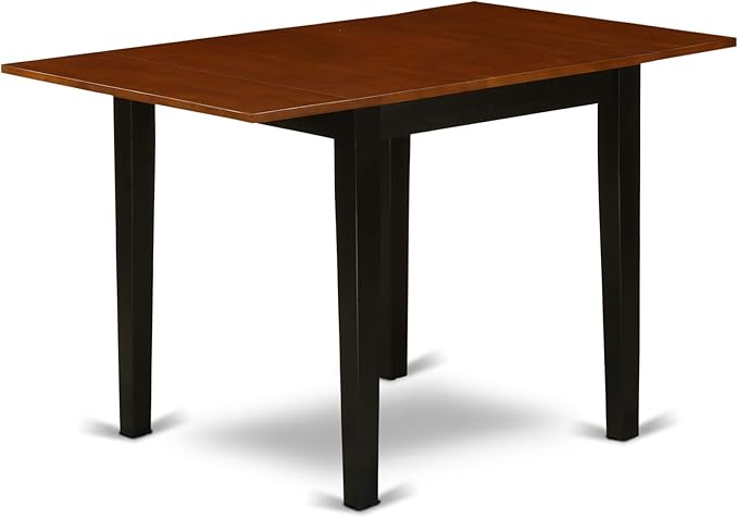 East West Furniture NDNO5-BCH-W Norden 5 Piece Dinette Set for 4 Includes a Rectangle Room Table with Dropleaf and 4 Dining Chairs, 30x48 Inch, Black & Cherry - LeafyLoom