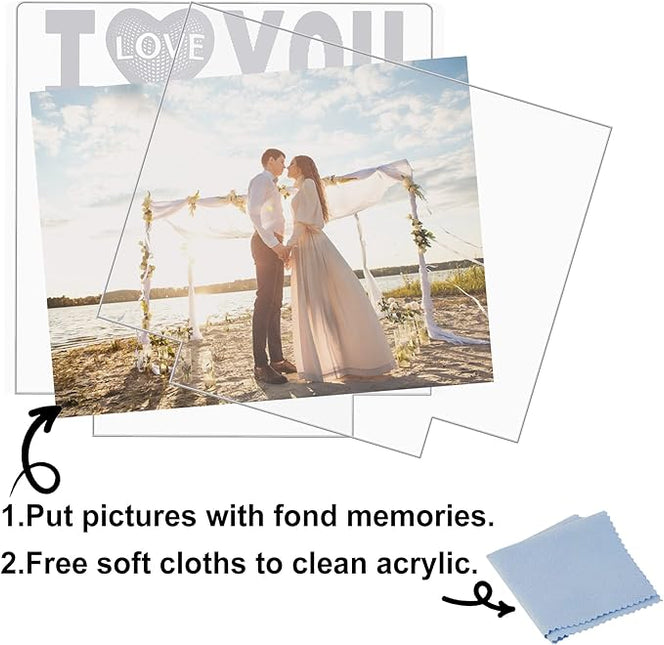 Attivolife I Love You Picture Frame, Light up Photo Frame with Warm LED Night Light, Desktop Display Creative Memory Gifts for Couple Women Mom Valentine Day Wedding Anniversary Present(4x6'' Photo) - LeafyLoom