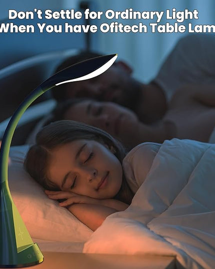 Modern Heavy Duty Bright LED Desk Lamp for Home Office, Wireless Charging, Touch Desk Lamp, Adjustable Neck & Height, 5 Brightness Level, 3 Light Temps, 56 LEDs & 4 Years Lifespan (White) - LeafyLoom