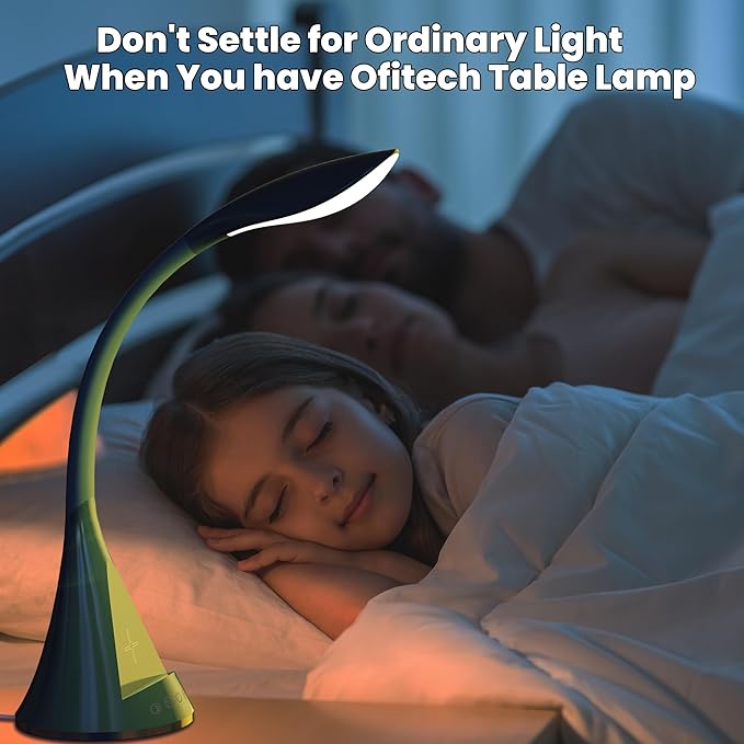 Modern Heavy Duty Bright LED Desk Lamp for Home Office, Wireless Charging, Touch Table Lamp, Adjustable Neck & Height, 5 Brightness Level, 3 Light Temps, 56 LEDs & 4 Years Lifespan (Gray) - LeafyLoom