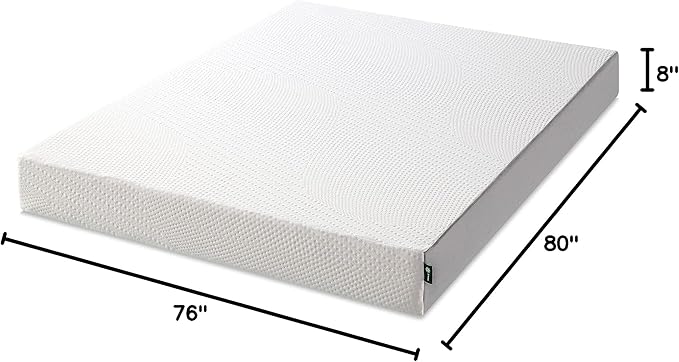ZINUS Cooling Essential Foam Bed Mattress Conventional, King, White - LeafyLoom
