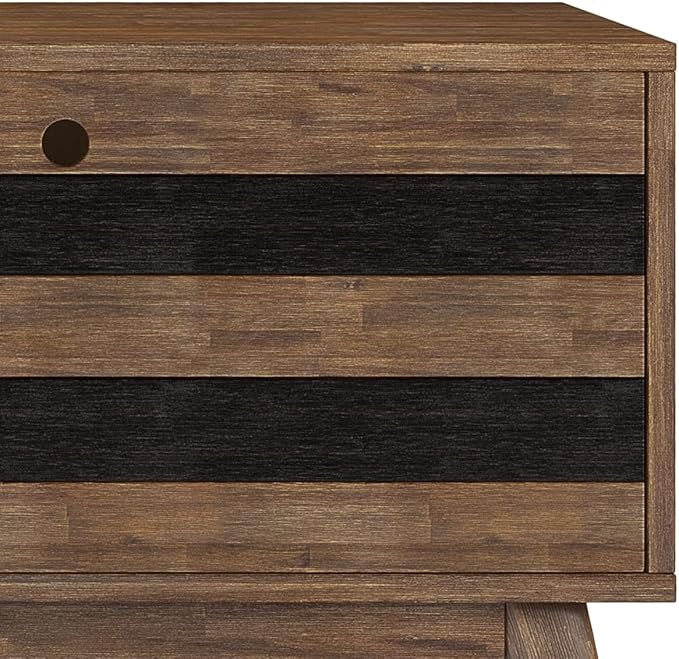 SIMPLIHOME Clarkson SOLID ACACIA WOOD 60 Inch Wide Mid Century Design TV Media Stand in Rustic Natural Aged Brown for TVs up to 65 Inches, For the Living Room and Entertainment Center - LeafyLoom