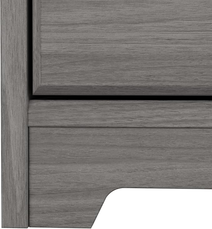 Bush Furniture L Shaped Desk with Drawers for Executive and Home Office | Cabot Collection Corner Table with Storage and Chrome Hardware Return, 72W, Modern Gray - LeafyLoom