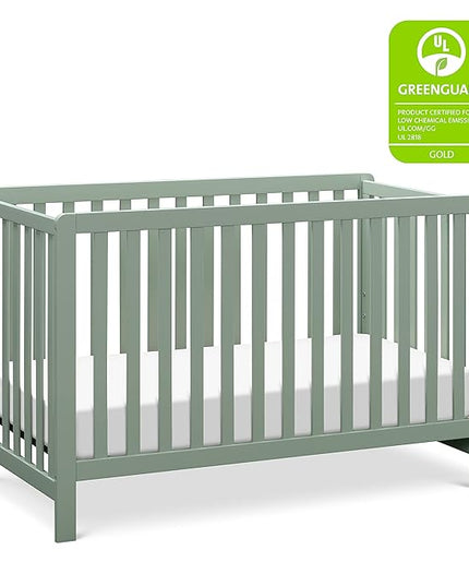 Carter's by DaVinci Colby 4-in-1 Low-Profile Convertible Crib in Light Sage, Greenguard Gold Certified - LeafyLoom