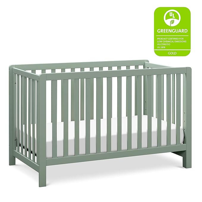 Carter's by DaVinci Colby 4-in-1 Low-Profile Convertible Crib in Light Sage, Greenguard Gold Certified - LeafyLoom