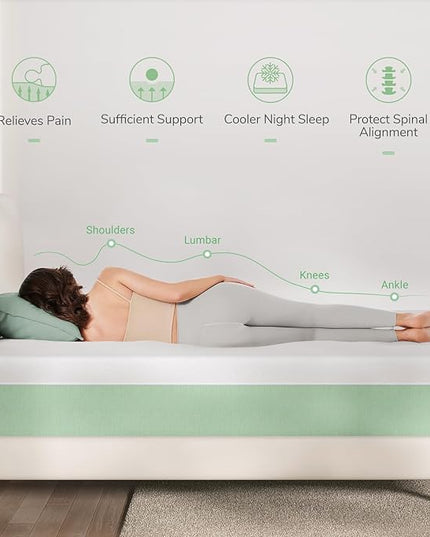 Novilla Queen Mattress,10 Inch Gel Memory Foam Mattress for Suppotive &Pressure Relieving, Medium Firm Feel Mattress in a Box,Bliss - LeafyLoom