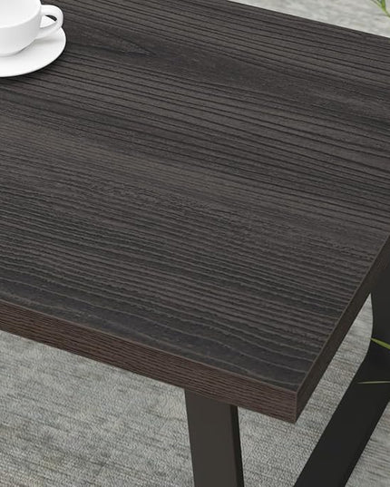 HSH Coffee Table, Industrial Wooden Coffee Table, Modern Minimalist Rectangular Center Table for Living Room, Wood and Metal Legs Cocktail Tea Table for Bedroom Home Office, Dark Gray Oak, 47 Inch - LeafyLoom