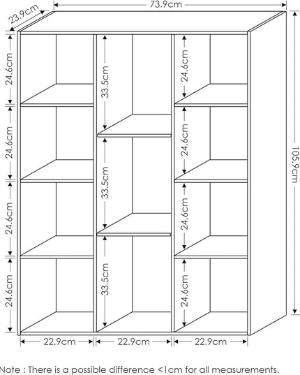 Furinno Luder Bookcase / Book / Storage , 11-Cube, White/Light Blue - LeafyLoom