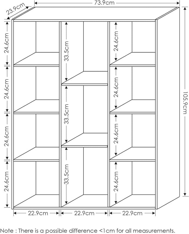 Furinno Luder Bookcase / Book / Storage , 11-Cube, White/Light Blue - LeafyLoom