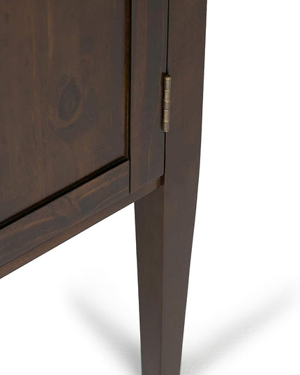 SIMPLIHOME Carlton SOLID WOOD 54 Inch Wide Transitional TV Media Stand in Dark Tobacco Brown for TVs up to 60 Inches, For the Living Room and Entertainment Center - LeafyLoom