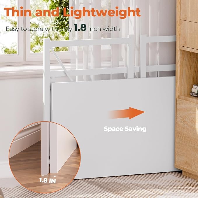 Folding Desk, Small Foldable Desk 31.5 Inch for Small Space, Computer Table Home Office Writing Desk with Storage Bag Headphone Hook, Easy Assembly, White - LeafyLoom