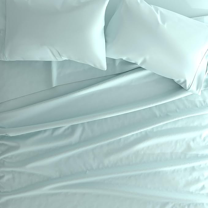 Linen Market Bed Sheets for Queen Size Bed (Aqua) - Sleep Better Than Ever with These Soft and Cooling Queen Sheets - Deep Pocket Fits 16" Thick Beds - 4 Piece Queen Sheet Set - LeafyLoom