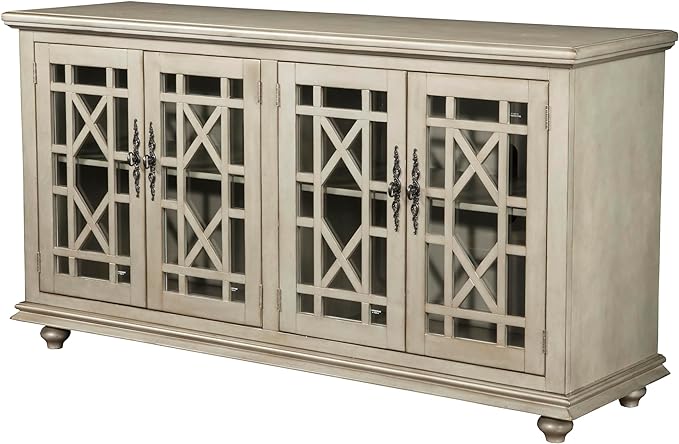 Martin Svensson Home Elegant TV Stand, 63 in x 35 in (W x H), Antique Silver - LeafyLoom