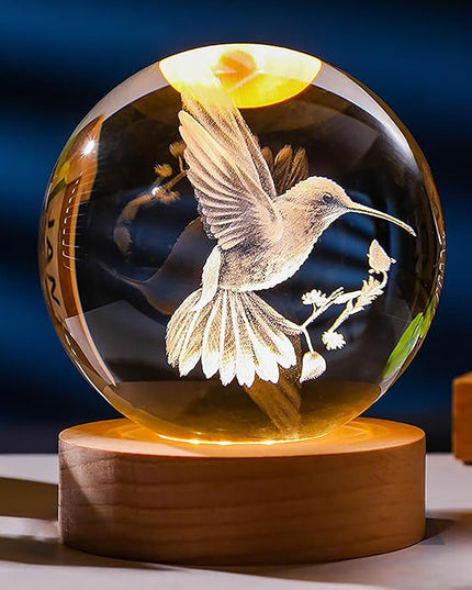 Bird Gifts for Kids, Large 3D Bird Lamp, Crystal Bird Night Light 16 Color Changing with Remote Control for Bedroom Decor, Bird Figurines - LeafyLoom