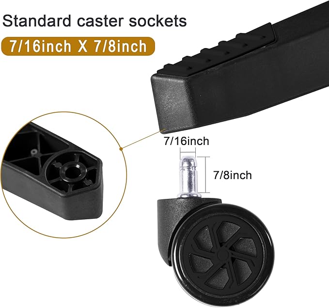 28 inch Nylon Gaming Chair Base Replacement with 5 Casters, Heavy Duty Office Chair Base Part - LeafyLoom