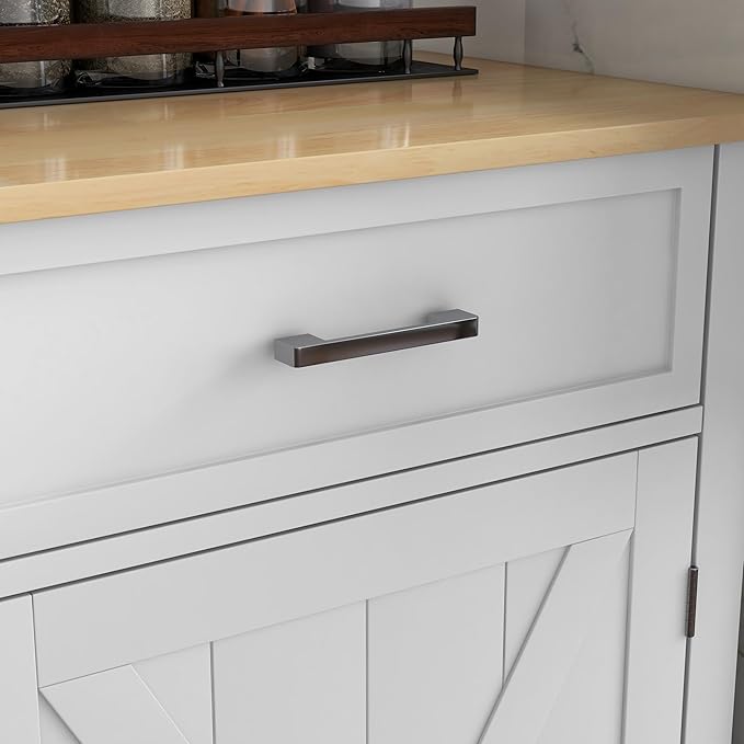 HOMCOM Rolling Kitchen Island with Drop Leaf Wood Breakfast Bar, Farmhouse Kitchen Cart with 2 Drawers, Adjustable Shelves for Dining Room, White - LeafyLoom