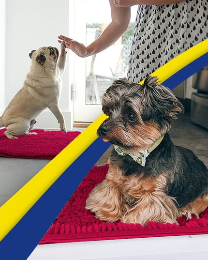 Muddy Mat® Original Dog Door Mat for Muddy Paws, Super Absorbent Microfiber, Non-Slip Washable Pet Rug, Quick Dry Chenille Entryway Carpet, Machine Washable Indoor Outdoor mat, Maroon 18"x28" MuddyMat
