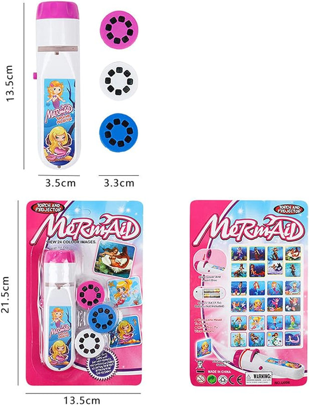 Georgie Porgy Children Projector Toys Educational Science Set Wall Ceiling Tent Torch Flashlight for Kids Gifts for Boys Girls (Mermaid) - LeafyLoom