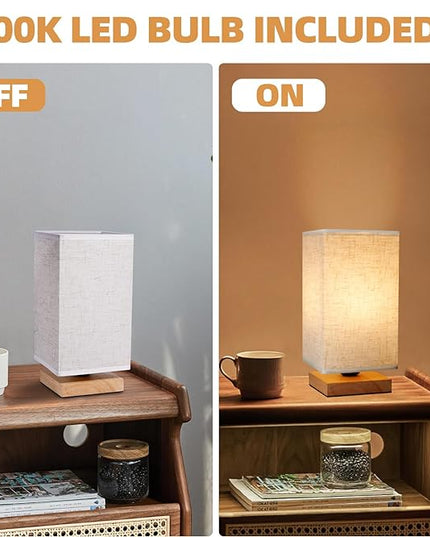 Table Lamp for Bedroom - Small Beside Touch Lamps for Night Stands Home Office - Minimalist Design Warm Light Mini Boho Lamp - Fits in Kids,Living,Nursey Room,College Dorm - Awesome Gift Choice - LeafyLoom