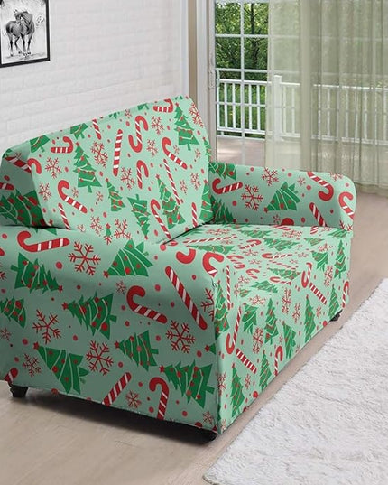 FKELYI Green Christmas Tree Sofa Slipcover Comfortable Sofa Couch Cover with Elastic Bottom Stretch Furniture Protector for Indoor M FKELYI
